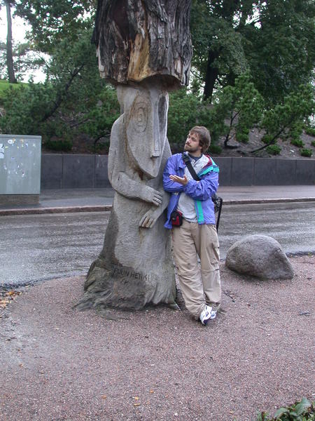 Jason Discussing with Wooden Man