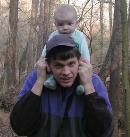 Connor on His Dad's Shoulders (35268 bytes)