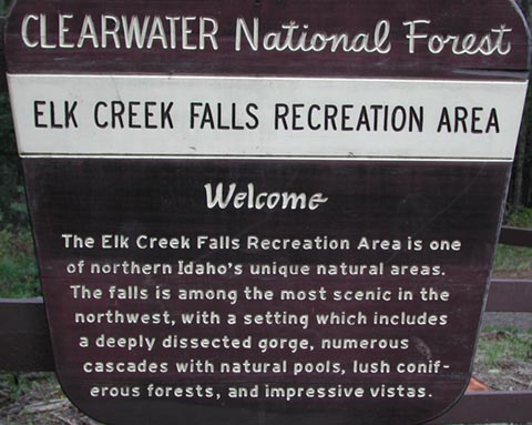 Elk Creek Falls Information Sign (43192 bytes)