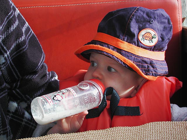 Connor has a Bottle After a Day of Hiking (68251 bytes)