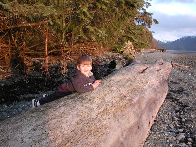 Connor Relaxes on a Log (91812 bytes)